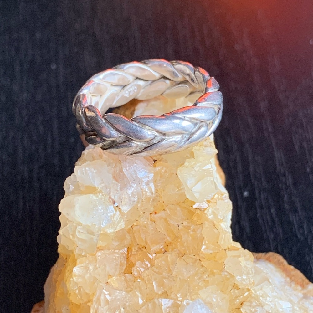 Men’s Sterling Silver Braided Band Ring